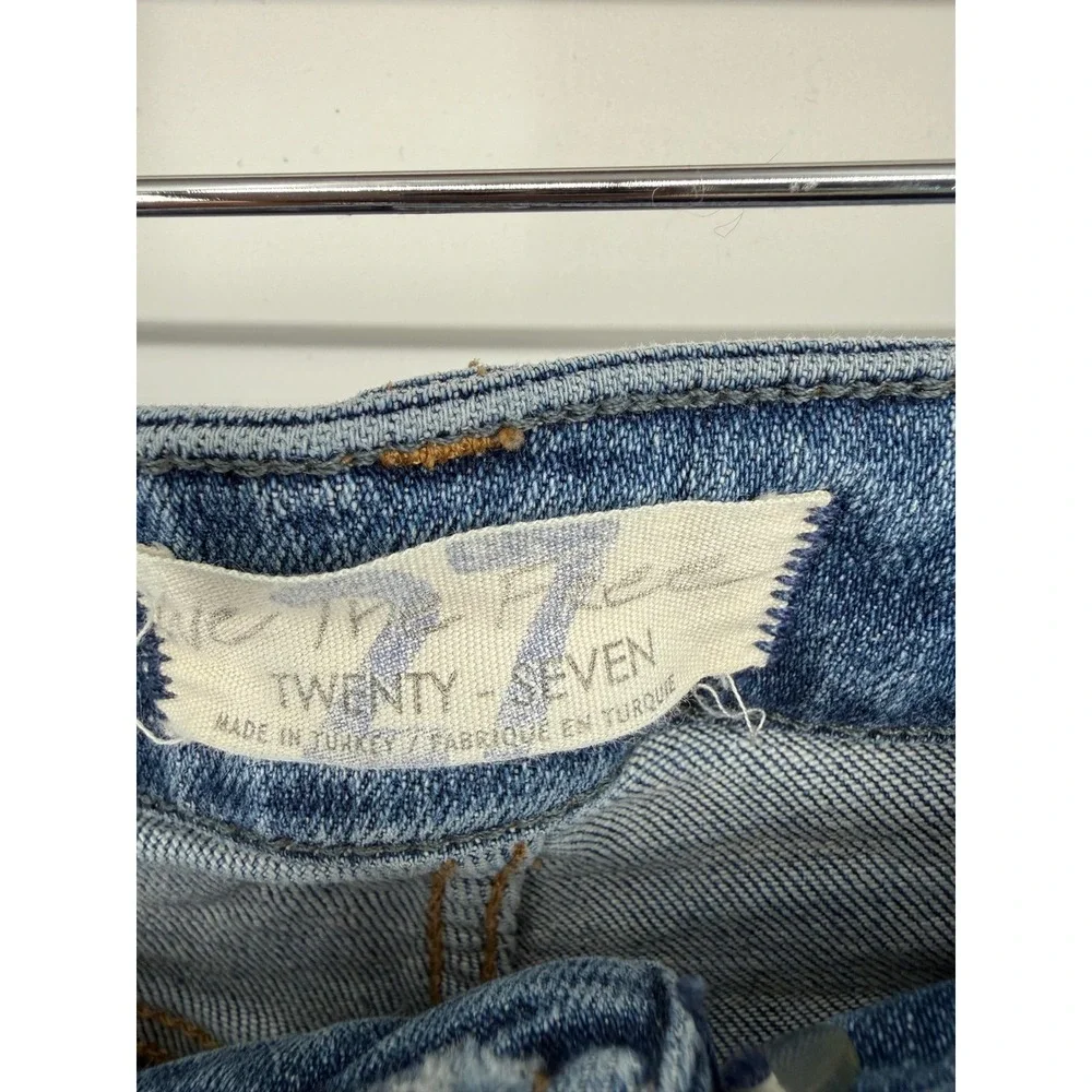 We The Free People Flare Jeans Blue Med Wash Denim‎ Size 27 Retro Boho Festival